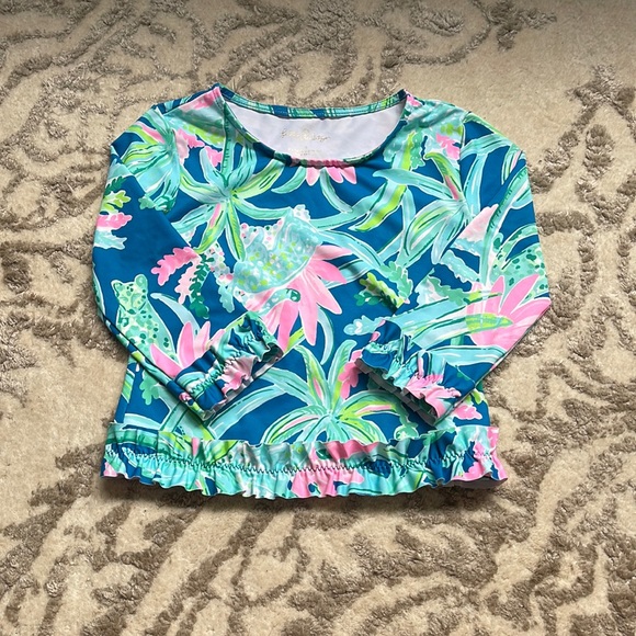 Lilly Pulitzer Margo Rashguard Girls Swim top size 3 Sweet Escape Print - Picture 1 of 6